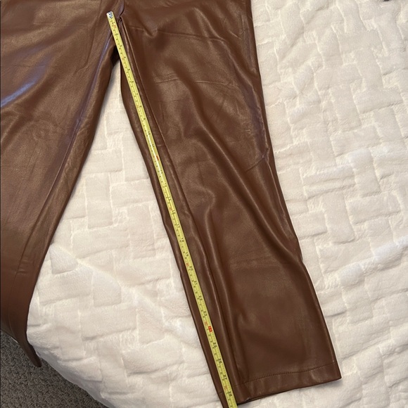 Maison d’Amelie vegan leather caramel brown pants measures 32/28 - Picture 5 of 5